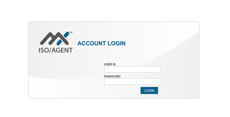 MX ISO Agent login page — mxisoagent.com portal login screen for ISOs and sales agents